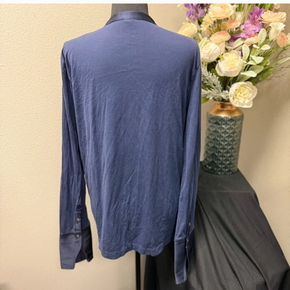 J. Crew Midnight Blue Pleated Blouse - Picture 3 of 5